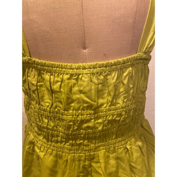Topshop Channeled Mini Dress in Chartreuse NWT Size 12 - Picture 8 of 11